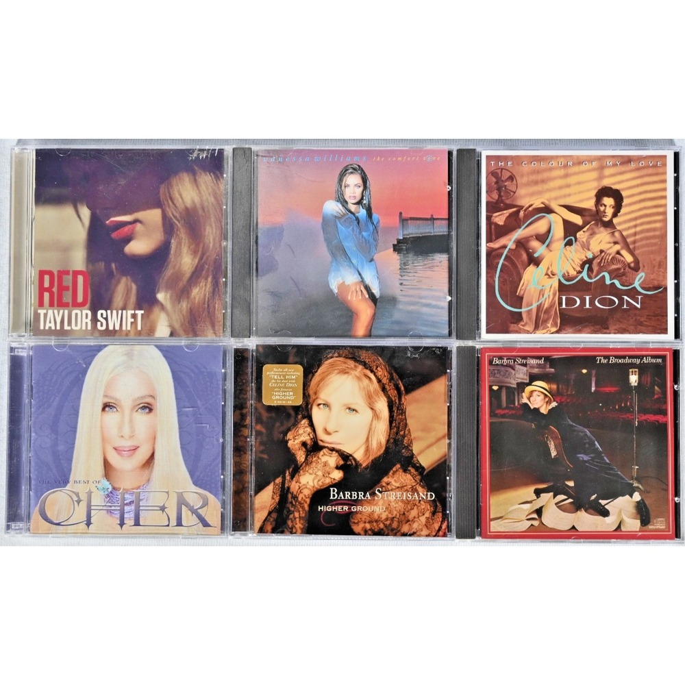 Lot of 6 Women of Pop CDs Taylor Swift Cher Streisand Celine Dion
